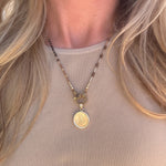 Load image into Gallery viewer, Liberty & Logos Gold Coin Necklace with Vermeil Hinge Clasp