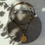Load image into Gallery viewer, Liberty & Logos Gold Coin Necklace with Vermeil Hinge Clasp