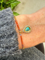 Load image into Gallery viewer, Vibrant Turquoise & Carnelian Bracelet