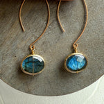 Load image into Gallery viewer, Blue Labradorite Threader Earrings