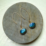 Load image into Gallery viewer, Blue Labradorite Threader Earrings
