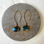 Load image into Gallery viewer, Blue Labradorite Threader Earrings