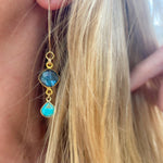 Load image into Gallery viewer, Turquoise &amp; Cerulean Blue Threaders
