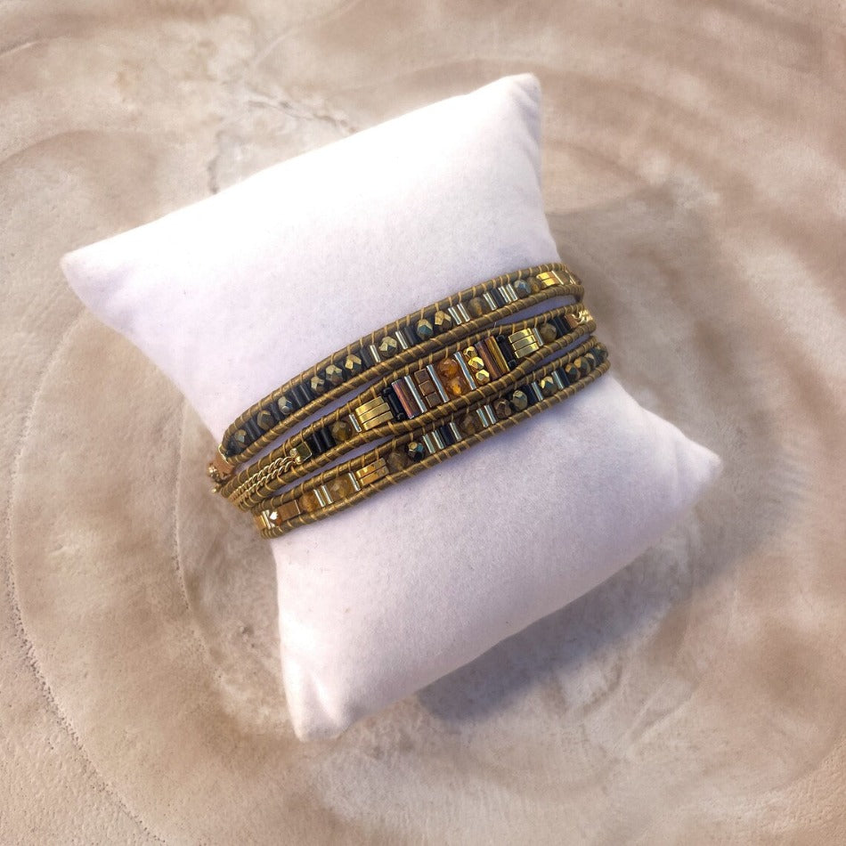 Labradorite & Tourmaline Ombre Wrap