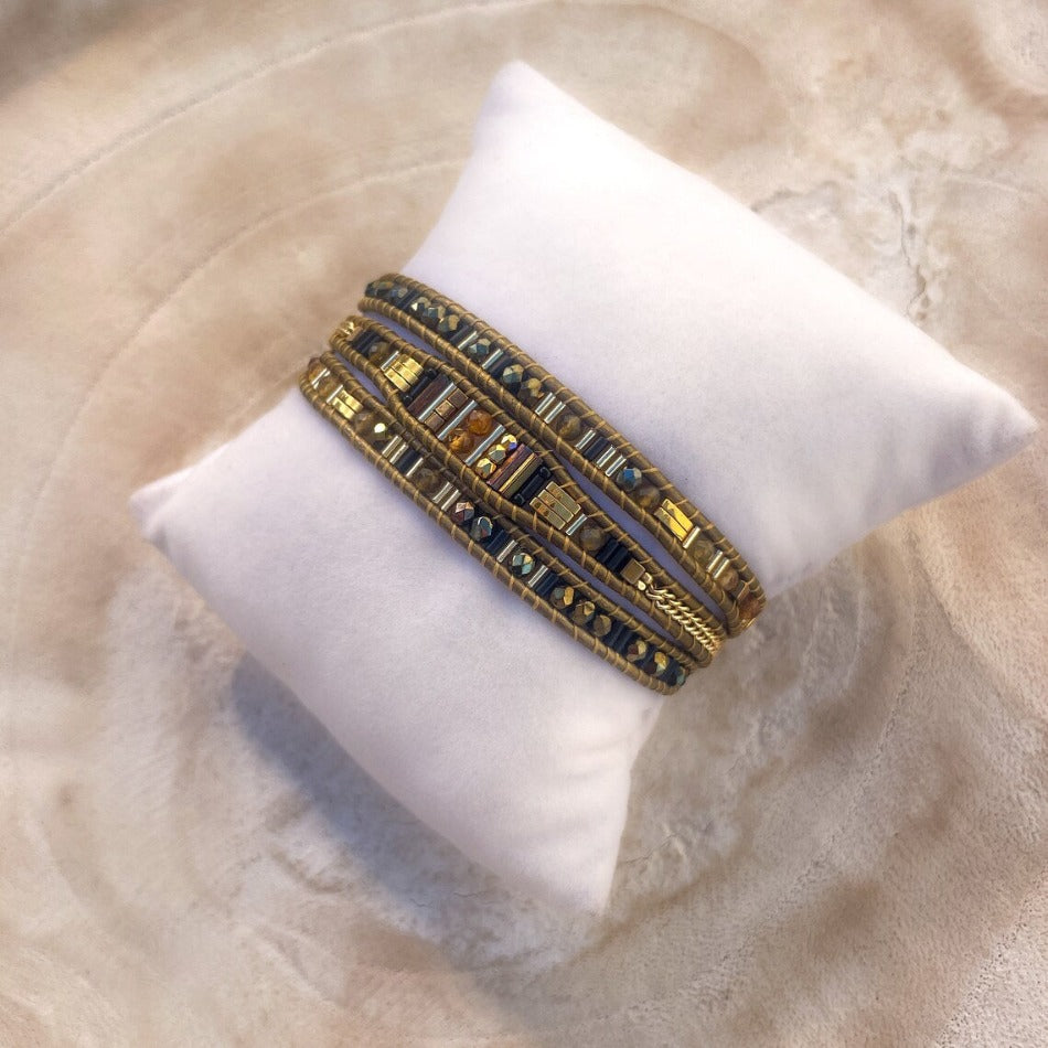 Labradorite & Tourmaline Ombre Wrap
