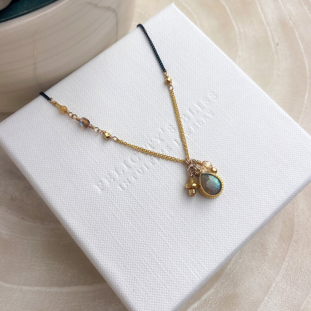 Green Labradorite Charm Necklace