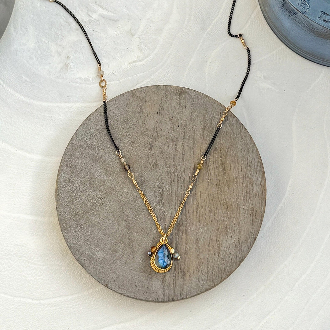 Blue Labradorite Charm Necklace