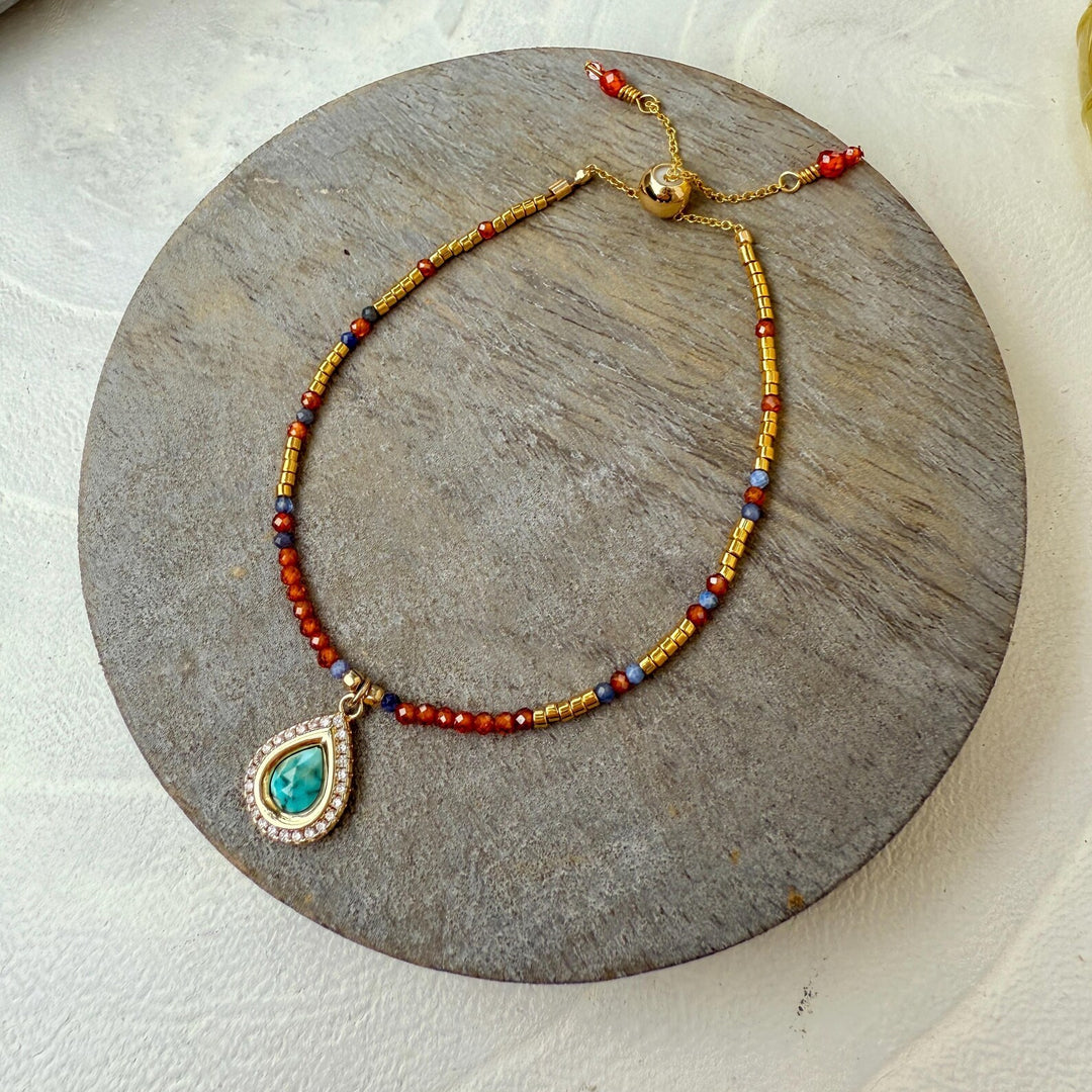 Vibrant Turquoise & Carnelian Bracelet