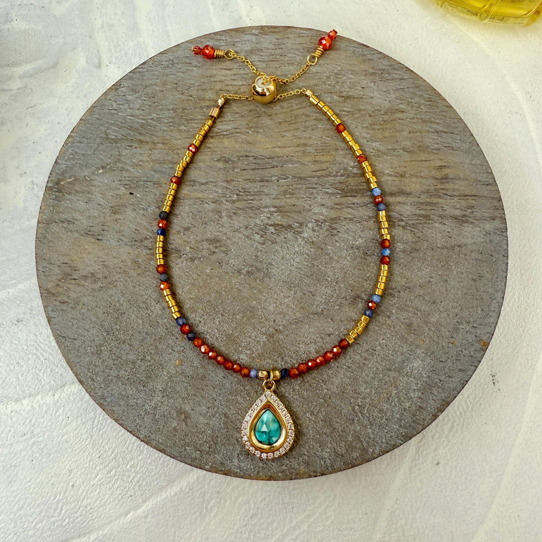 Vibrant Turquoise & Carnelian Bracelet