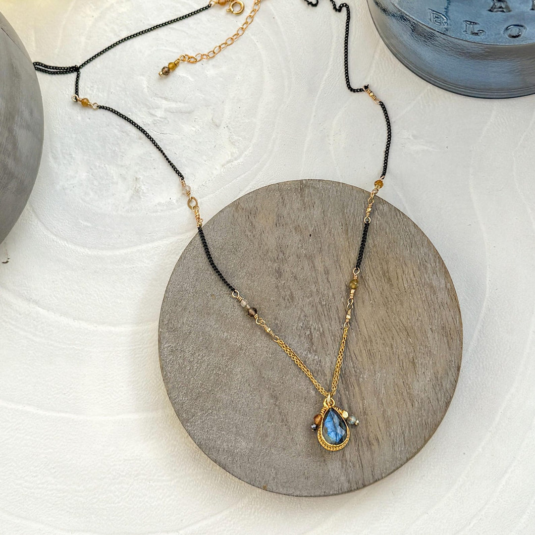 Blue Labradorite Charm Necklace