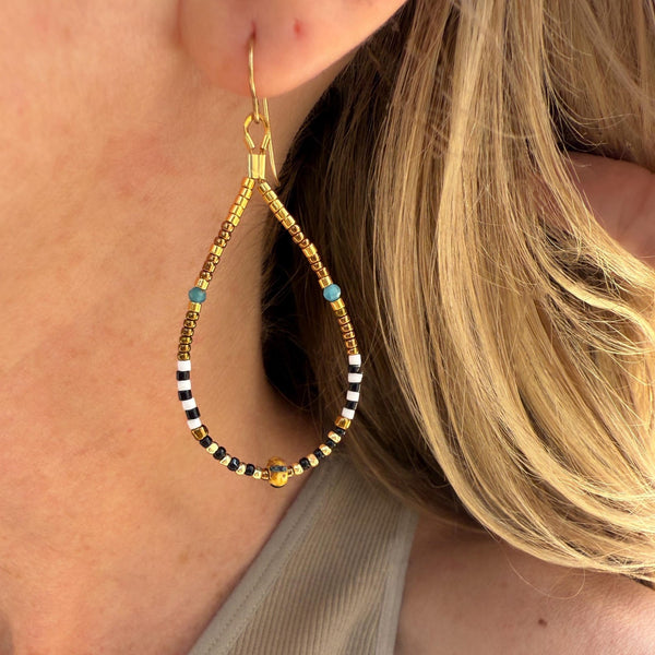 Logos Seed Bead Earrings