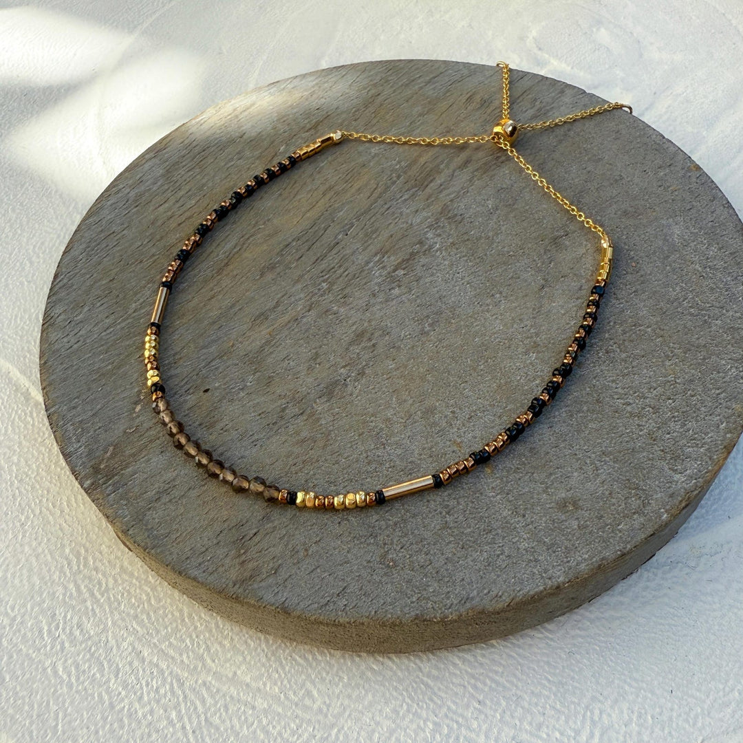 2 mm Smoky Quartz Ombre Bracelet