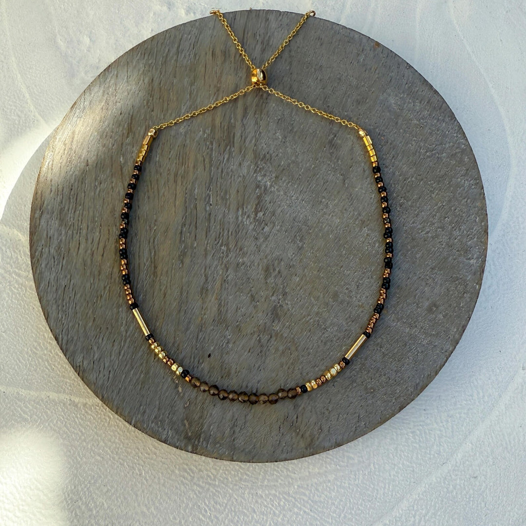 2 mm Smoky Quartz Ombre Bracelet
