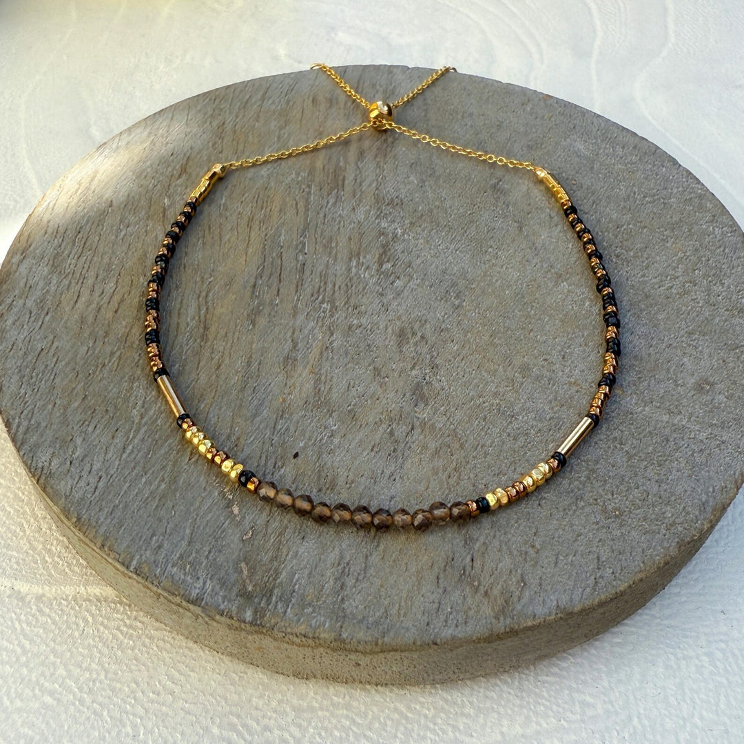 2 mm Smoky Quartz Ombre Bracelet