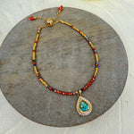 Load image into Gallery viewer, Vibrant Turquoise &amp; Carnelian Bracelet
