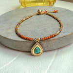Load image into Gallery viewer, Vibrant Turquoise &amp; Carnelian Bracelet
