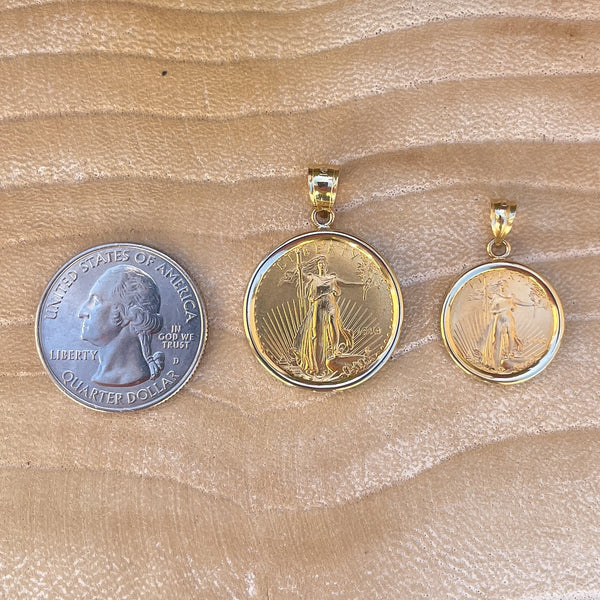 Gold American Eagle Coin Pendant Necklace